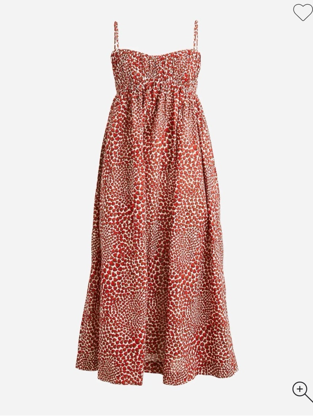 J Crew Empire-waist midi dress in strawberry swirl print